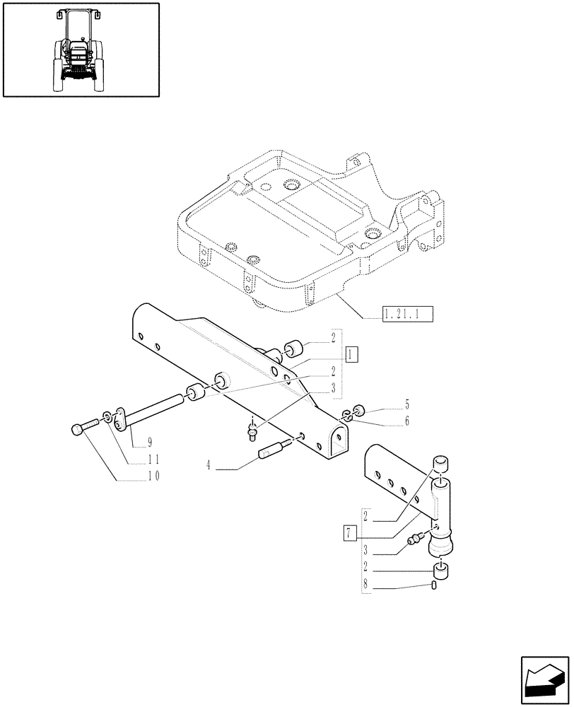 Схема запчастей Case IH JX1070N - (1.41.0[01]) - 2W DFRONT AXLE (04) - FRONT AXLE & STEERING