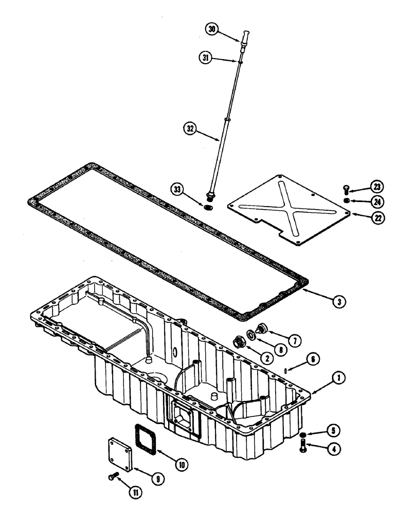 Схема запчастей Case IH 4890 - (2-47A) - OIL PAN AND DIPSTICK, 674 CUBIC INCH DIESEL ENGINE, ENGINE S/N 5251705 AND AFTER (02) - ENGINE