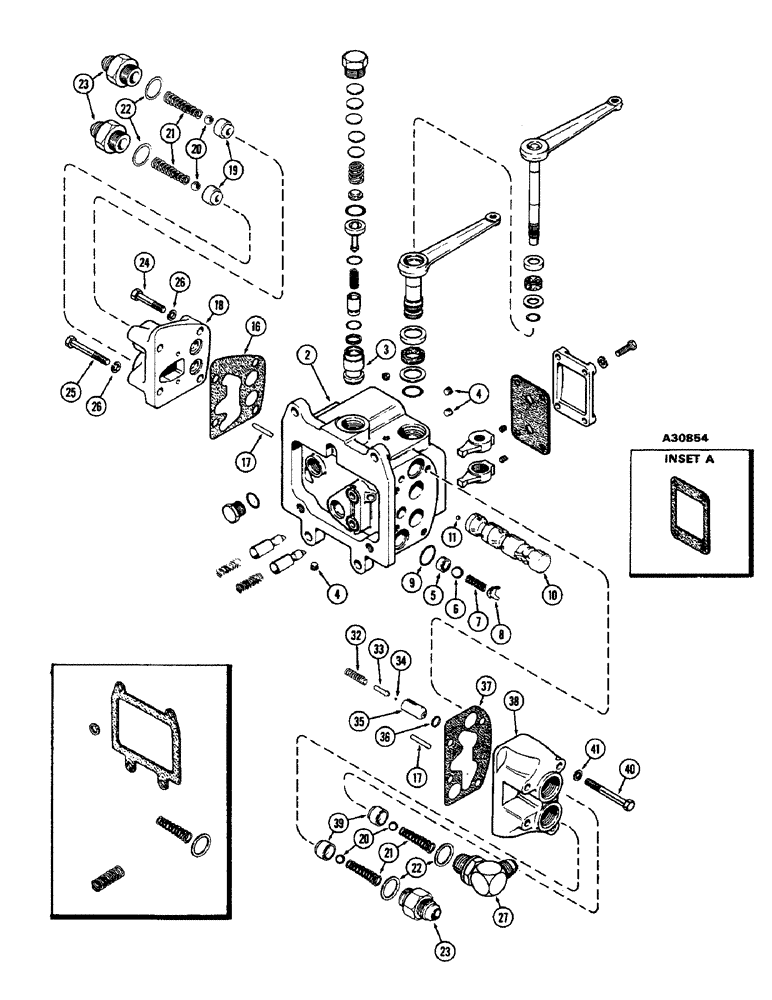 Схема запчастей Case IH 2470 - (211A) - A75754 REMOTE HYDRAULICS VALVE ASSYEMBLY, USED PRIOR TO TRACTOR SERIAL NO. 8712994 (08) - HYDRAULICS