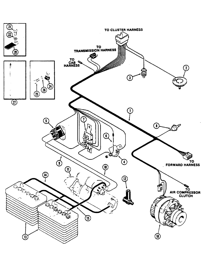 Схема запчастей Case IH 2390 - (4-080) - ENGINE HARNESS, P.I.N. 8841101 AND AFTER (04) - ELECTRICAL SYSTEMS