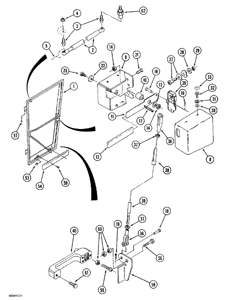 Схема запчастей Case IH 9370 QUADTRAC - (9-044) - CAB DOOR AND LATCH (09) - CHASSIS/ATTACHMENTS