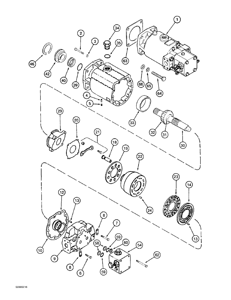 Схема запчастей Case IH 2022 - (6-36) - HYDROSTATIC MOTOR (03) - POWER TRAIN