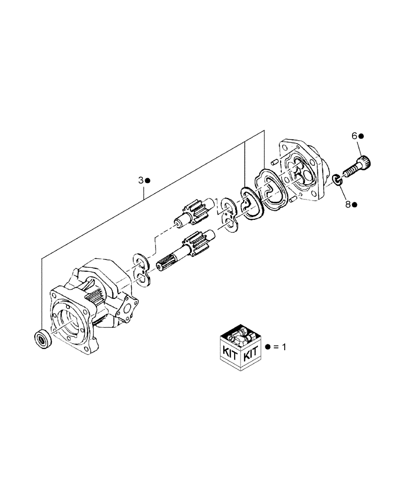 Схема запчастей Case IH FARMALL 35 - (07.06.01) - HYDRAULIC PUMP BREAKDOWN (07) - HYDRAULIC SYSTEM