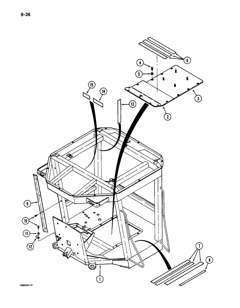 Схема запчастей Case IH 9150 - (9-36) - ROPS FLOOR PLATES (09) - CHASSIS/ATTACHMENTS