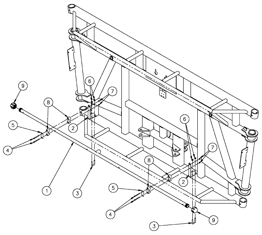 Схема запчастей Case IH SPX3320 - (09-054) - NOZZLE SPACING GROUP, 5 SECTION, 20" OFF, CENTER SECTION Liquid Plumbing