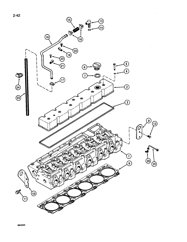 Схема запчастей Case IH 9240 - (2-042) - CYLINDER HEAD COVER, 6TA-830 ENGINE (02) - ENGINE