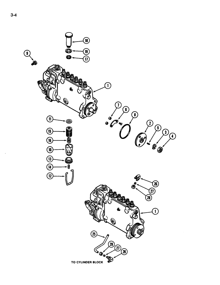 Схема запчастей Case IH 3594 - (3-004) - FUEL INJECTION PUMP, 504BDT DIESEL ENGINE (03) - FUEL SYSTEM