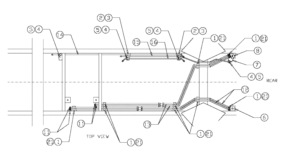 Схема запчастей Case IH 3150 - (06-022) - STEEL HYDRAULIC TUBES AND CLAMPS Hydraulic Plumbing