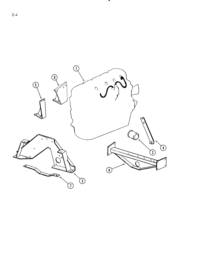 Схема запчастей Case IH 5000 - (2-04) - ENGINE AND ENGINE MOUNTS, C-232 AND C-258 GAS ENGINE (02) - ENGINE