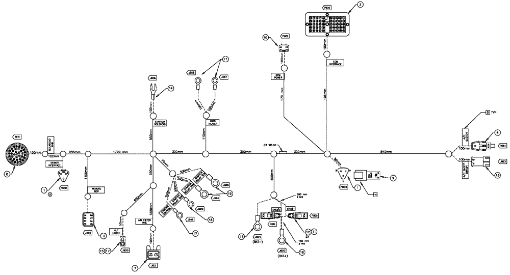 Схема запчастей Case IH TITAN 4520 - (08-012) - HARNESS, ENGINE TIER 3 (06) - ELECTRICAL