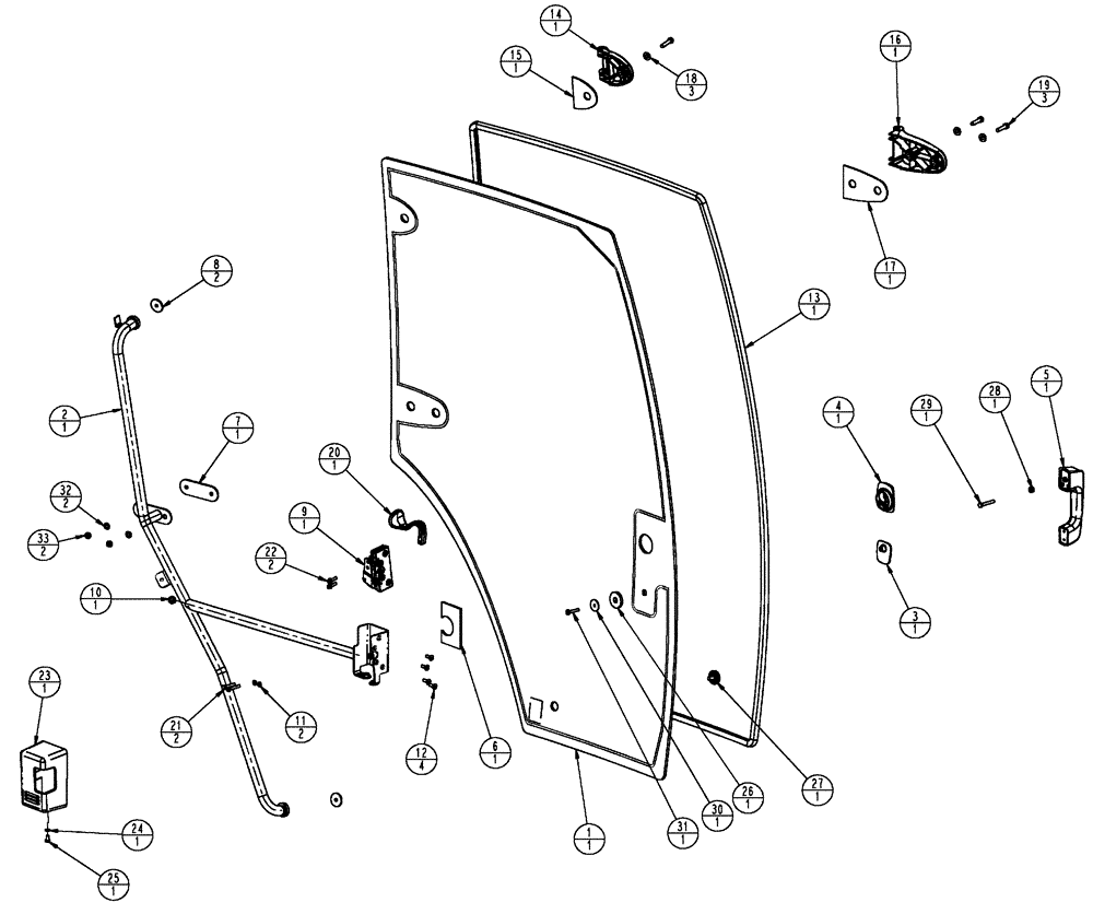 Схема запчастей Case IH SPX3320 - (02-002) - CAB DOOR, ASSEMBLY, ENDING 1/2009 Cab Exterior