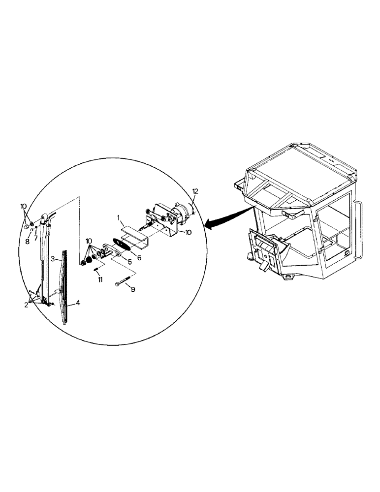 Схема запчастей Case IH STEIGER - (01-33) - FRONT WIPER AND MOUNTING (10) - CAB