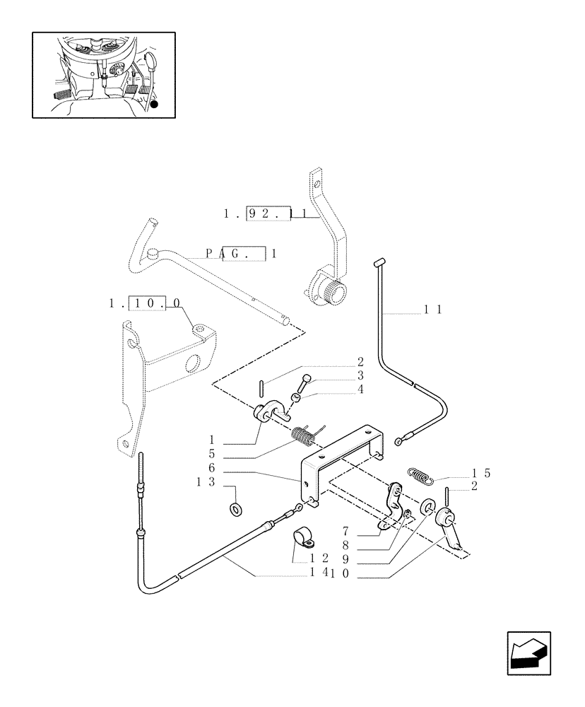 Схема запчастей Case IH JX1095N - (1.92.10[02]) - THROTTLE CONTROL LINKAGE (10) - OPERATORS PLATFORM/CAB