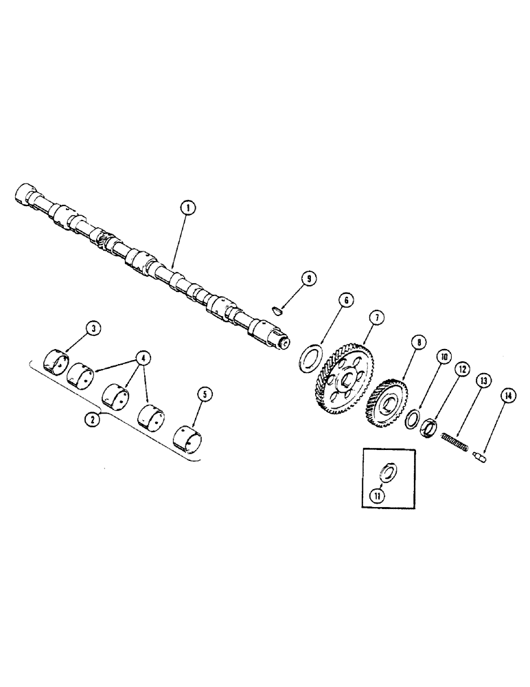 Схема запчастей Case IH 2670 - (044) - CAMSHAFT, 504BDT INTERCOOLED DIESEL ENGINE (02) - ENGINE