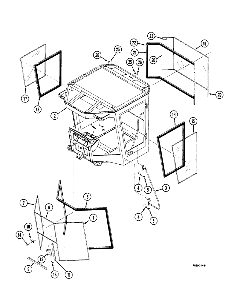 Схема запчастей Case IH STEIGER - (9-026) - CAB AND WINDOWS (09) - CHASSIS/ATTACHMENTS