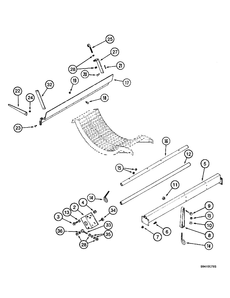 Схема запчастей Case IH 2166 - (9B-28) - CONCAVES, ANCHOR SUPPORTS (14) - ROTOR, CONCANVES & SIEVE