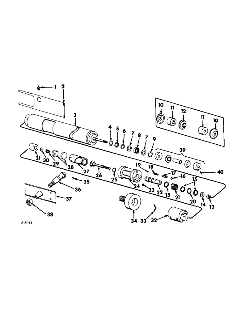 Схема запчастей Case IH 503 - (195) - HYDRAULIC STEERING CYLINDER, ROSS GEAR, SERIAL NO 2430 AND BELOW (35) - HYDRAULIC SYSTEMS