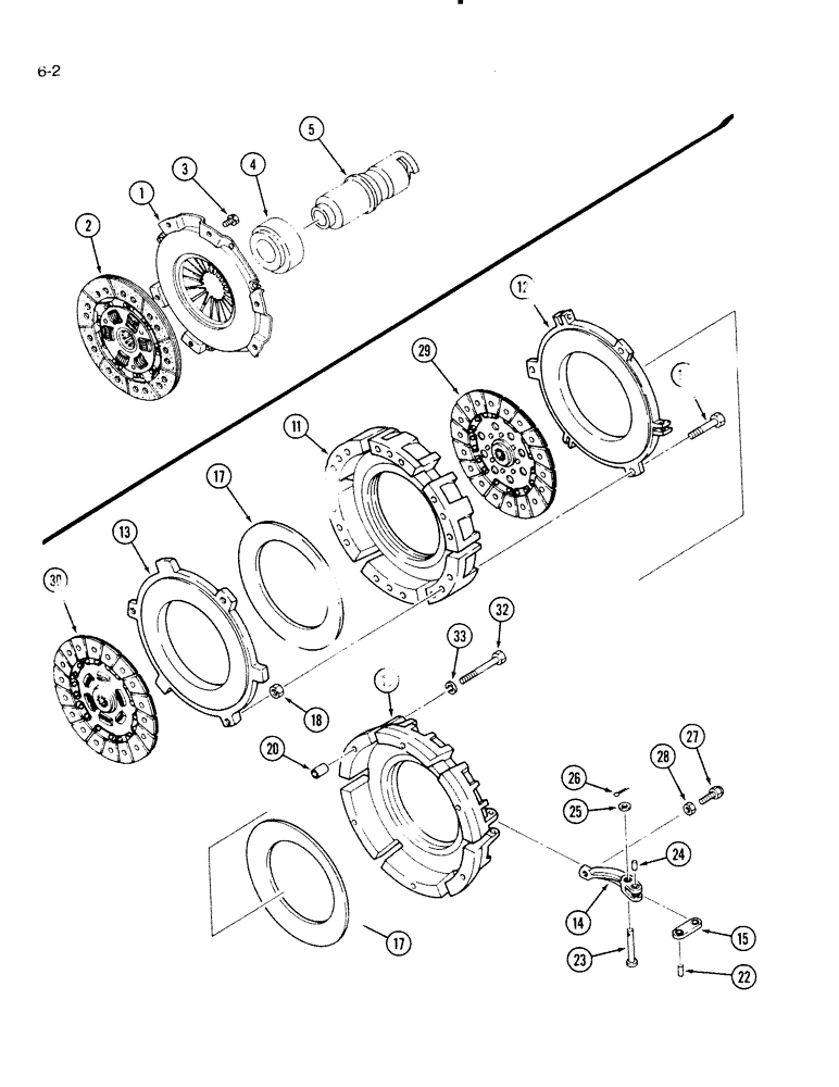 Схема запчастей Case IH 1130 - (6-02) - ENGINE CLUTCH AND COVER (06) - POWER TRAIN