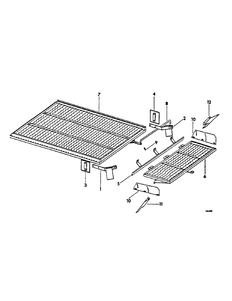 Схема запчастей Case IH 615 - (23-07) - GRAIN PAN, SHOE AND SHOE SIEVE, CHAFFER SIEVE AND EXTENSION Grain Pan, Shoe & Shoe Sieve