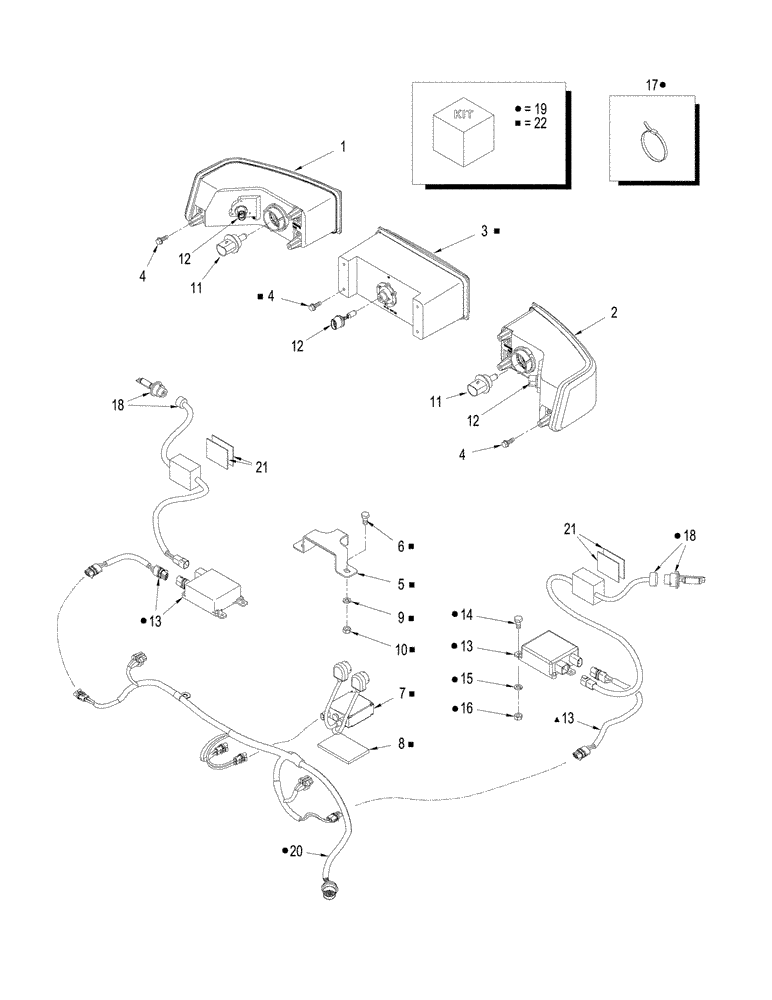 Схема запчастей Case IH STEIGER 335 - (04-28) - HEADLAMPS - NORTH AMERICA (04) - ELECTRICAL SYSTEMS