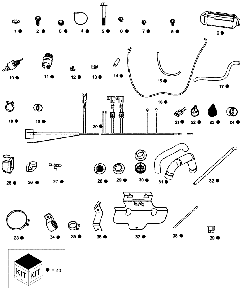 Схема запчастей Case IH SCOUT - (88.100.01) - DIA KIT, HEATER (88) - ACCESSORIES