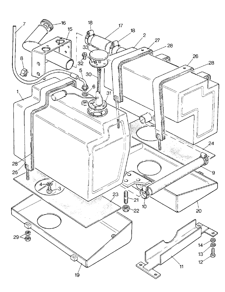 Схема запчастей Case IH 1690 - (B03-1) - FUEL TANKS AND FITTINGS, LOW PROFILE MODEL (02) - COOLING & FUEL SYSTEMS