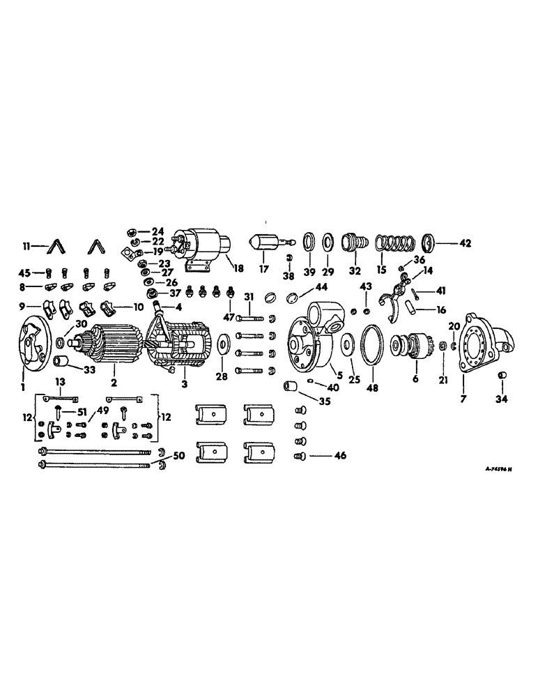 Схема запчастей Case IH 715 - (08-25) - ELECTRICAL, CRANKING MOTOR, DIESEL ENGINE COMBINE W/SERIAL NO. 13614 AND BELOW (06) - ELECTRICAL