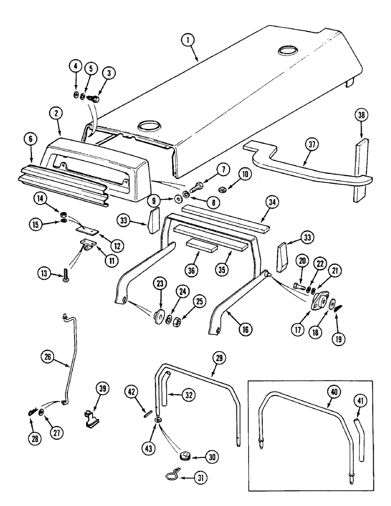 Схема запчастей Case IH 1594 - (9-356) - ENGINE HOOD AND HINGE (09) - CHASSIS/ATTACHMENTS