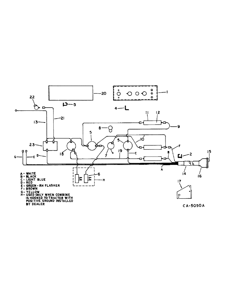 Схема запчастей Case IH 914 - (08-3) - ELECTRICAL, WIRING DIAGRAM, FOR COMBINES WITH TRACTORS OTHER THAN 86 SERIES, S/N 19001 AND ABOVE (06) - ELECTRICAL