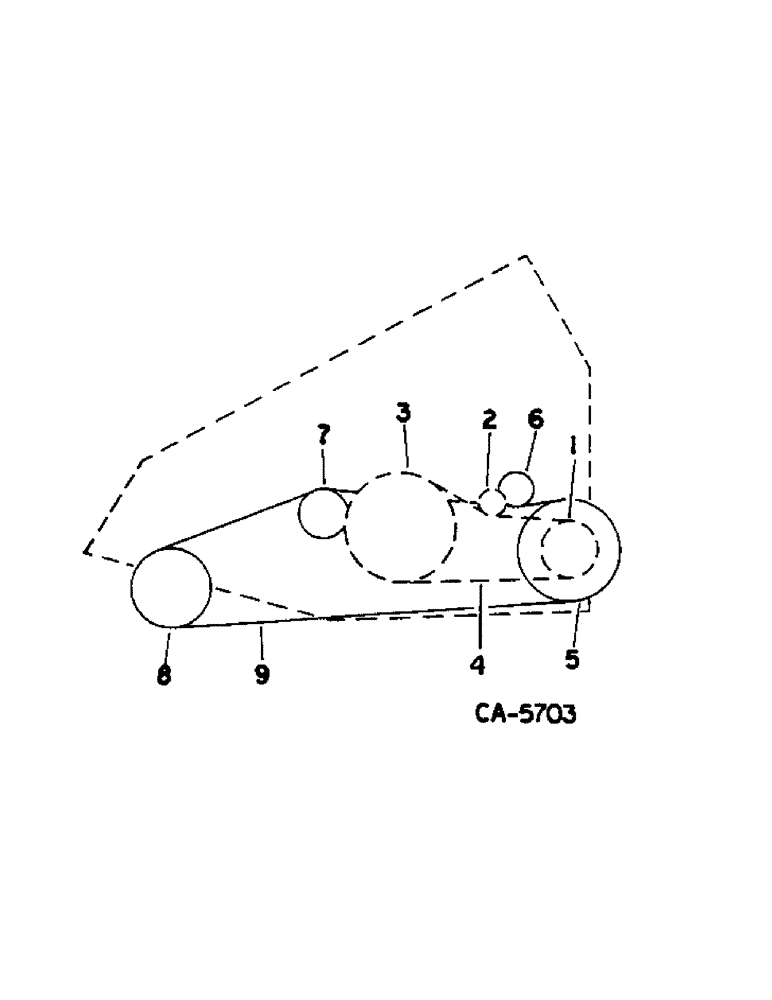 Схема запчастей Case IH 820 - (D-03) - GRAIN HEADER, BELT, CHAIN, PULLEY AND SPROCKET DIAGRAM, LEFT SIDE (58) - ATTACHMENTS/HEADERS