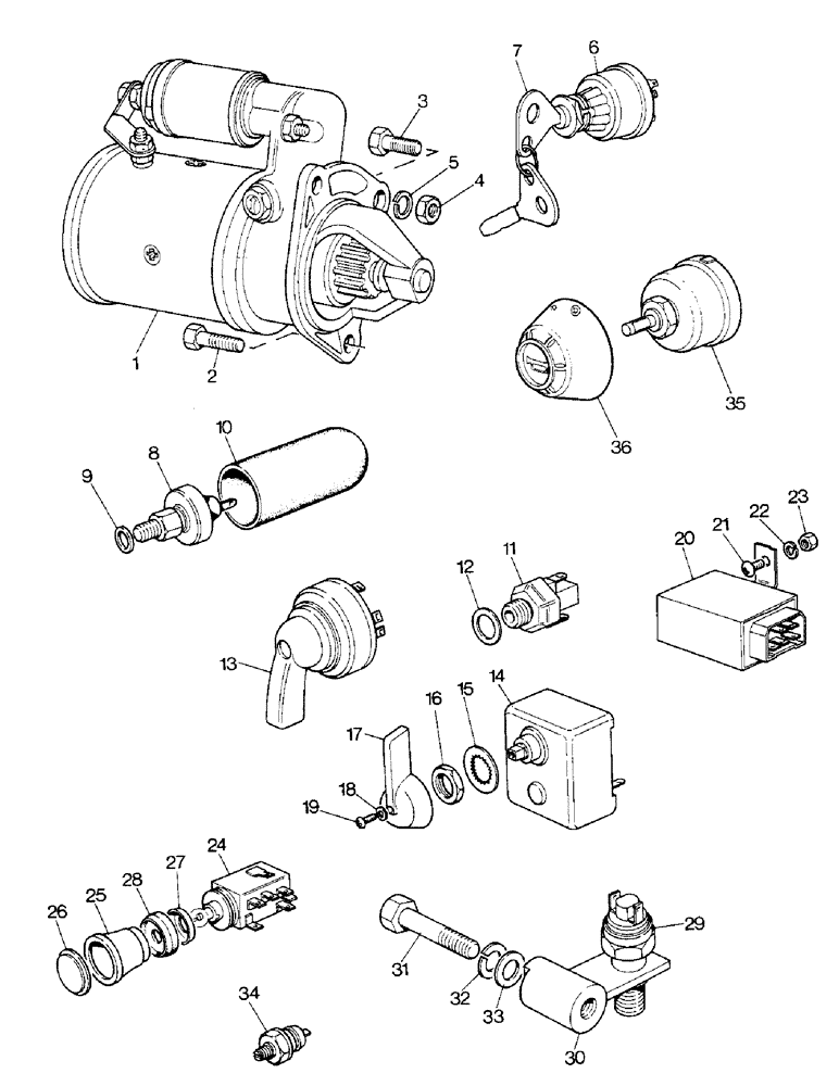 Схема запчастей Case IH 1690 - (S02-1) - STARTER AND SWITCHES, HIGH PLATFORM, CAB, LOW PROFILE (06) - ELECTRICAL SYSTEMS