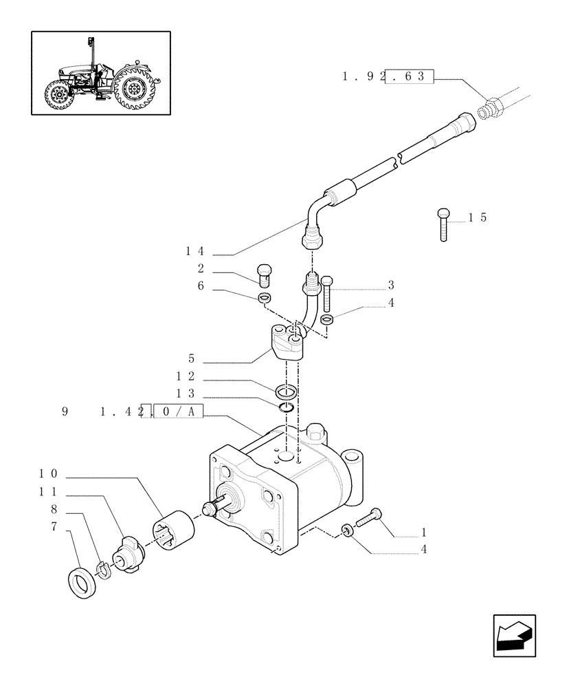 Схема запчастей Case IH JX1060C - (1.42.0[01]) - SERVO-ASSISTED STEERING HYDRAULIC SYSTEM (04) - FRONT AXLE & STEERING