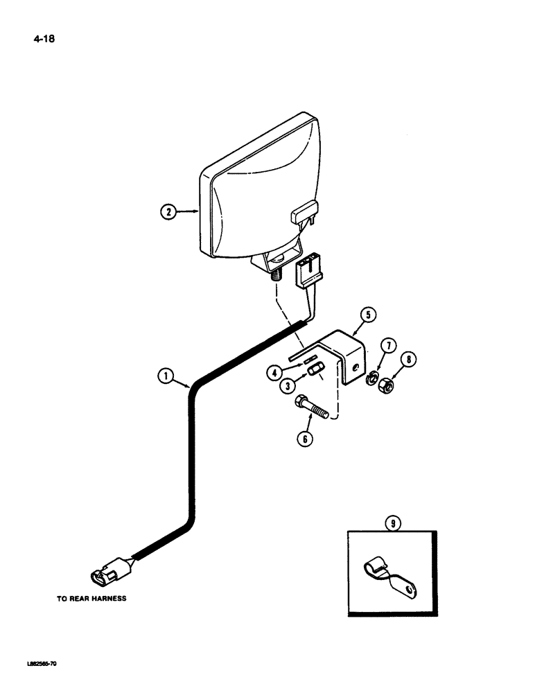 Схема запчастей Case IH 1844 - (4-18) - CONVEYOR LAMP AND HARNESS (06) - ELECTRICAL SYSTEMS