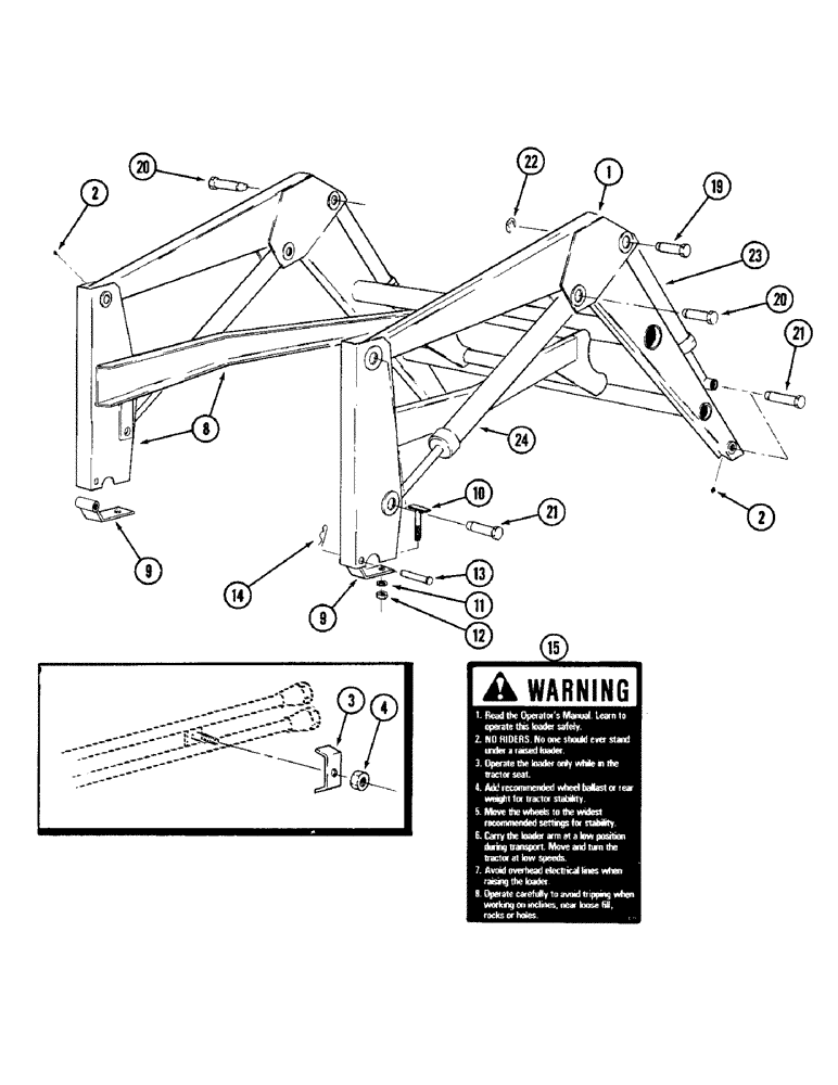 Схема запчастей Case IH 10QA - (9-06) - BOOM AND SUPPORT, 10QA LOADER (09) - CHASSIS/ATTACHMENTS