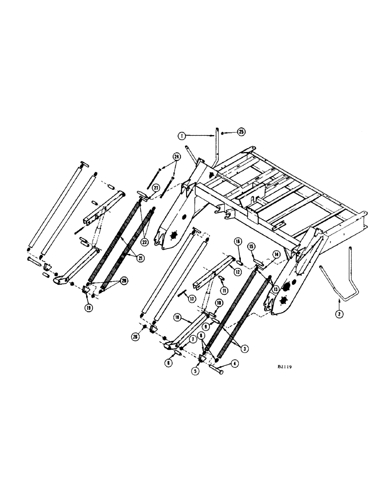 Схема запчастей Case IH 1150 - (008) - MAIN FRAME AND HEADER LIFT, BEFORE 8262501 (39) - FRAMES AND BALLASTING