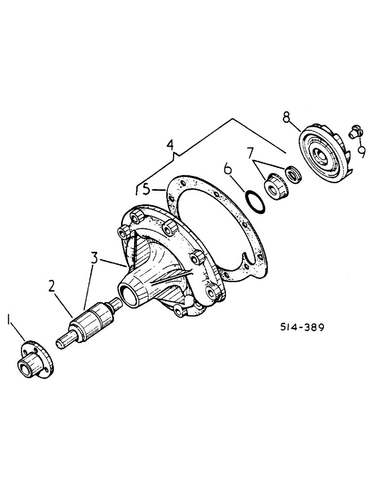 Схема запчастей Case IH 584 - (12-052) - WATER PUMP Power