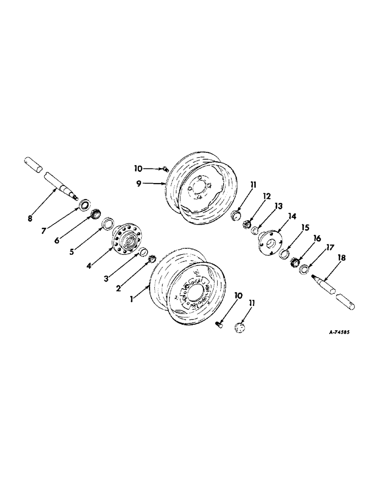 Схема запчастей Case IH 47 - (B-11) - WHEELS AND AXLES 