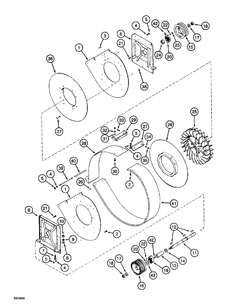 Схема запчастей Case IH 2044 - (9C-10) - REAR FAN, 2044 COTTON PICKER (15) - HANDLING SYSTEM