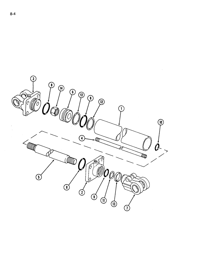 Схема запчастей Case IH 595 - (8-04) - HYDRAULIC CYLINDER, DOUBLE ACTING, 2 ID X 8 INCH STROKE, ALCO (08) - HYDRAULICS