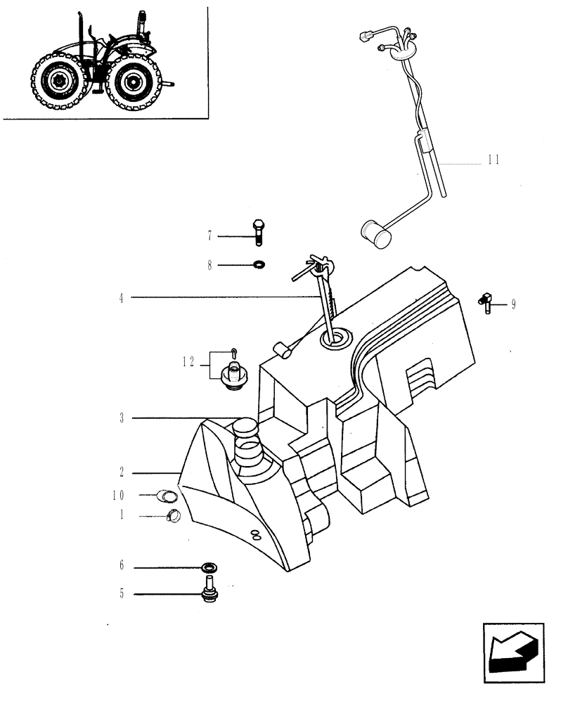 Схема запчастей Case IH JX80 - (1.14.0/01[01]) - FUEL TANK - FOR HIGH CLEARANCE VERSION (02) - ENGINE EQUIPMENT