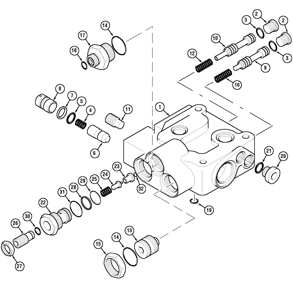 Схема запчастей Case IH MX100C - (08-07) - PRIORITY VALVE (08) - HYDRAULICS