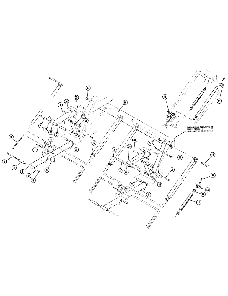 Схема запчастей Case IH 1075 - (070) - HEAD LINKAGE, DRAPER HEADER (58) - ATTACHMENTS/HEADERS