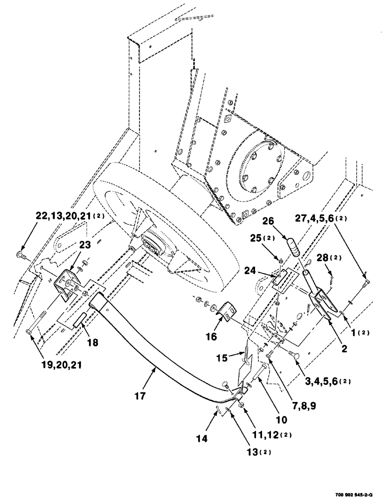 Схема запчастей Case IH 8575 - (02-020) - FLYWHEEL BRAKE ASSEMBLY Driveline