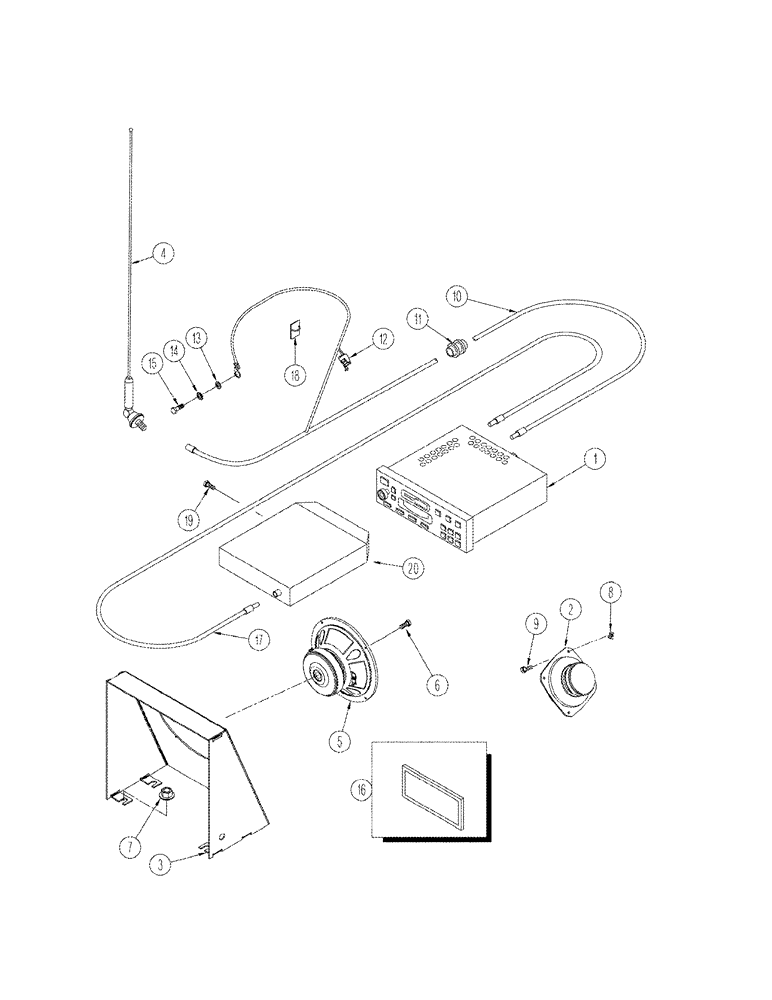 Схема запчастей Case IH STX440 - (04-10) - RADIO AND SPEAKERS (04) - ELECTRICAL SYSTEMS