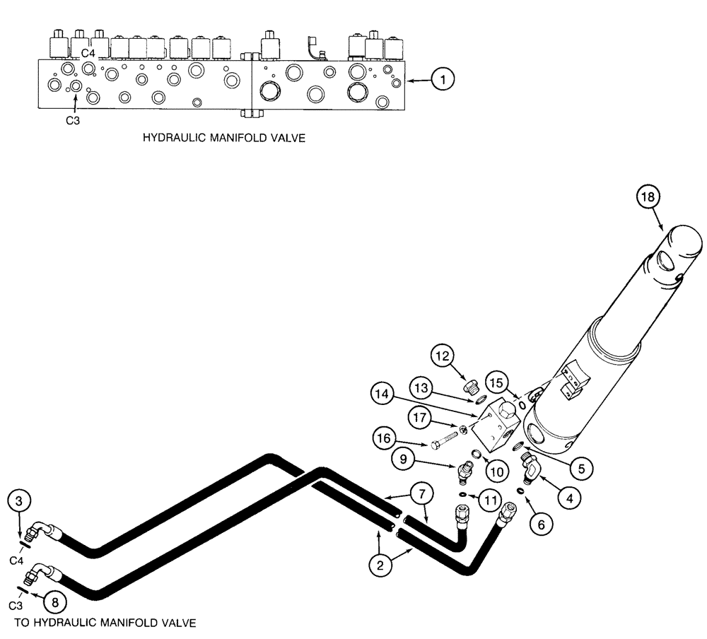 Схема запчастей Case IH 2155 - (8-24) - DRUM TILT SYSTEM (07) - HYDRAULICS