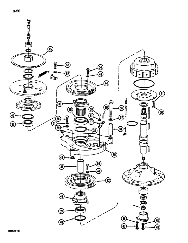 Схема запчастей Case IH 1822 - (9-050) - DRUM ROTOR AND DRIVE CAMS, PICKER BAR DRUM LUBRICATION SYSTEM (13) - PICKING SYSTEM