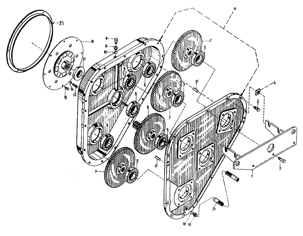 Схема запчастей Case IH 7700 - (C02[17]) - 4 HOLE GEARBOX, SERIAL # 7594 TO 7623 INCLUSIVE Engine & Engine Attachments