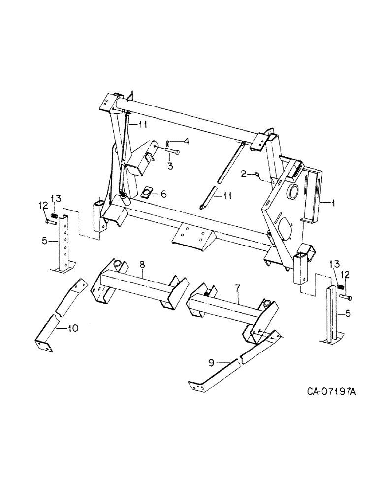 Схема запчастей Case IH 830 - (E-02) - EAR CORN SNAPPER UNIT - MAIN FRAME AND JACK STAND 