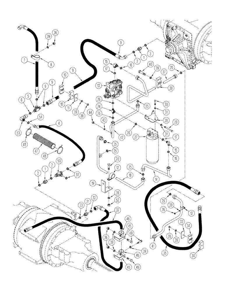 Схема запчастей Case IH STX325 - (08-14) - AXLE HYDRAULICS LUBRICATION AND COOLING CIRCUIT ACCUSTEER Tractor (08) - HYDRAULICS