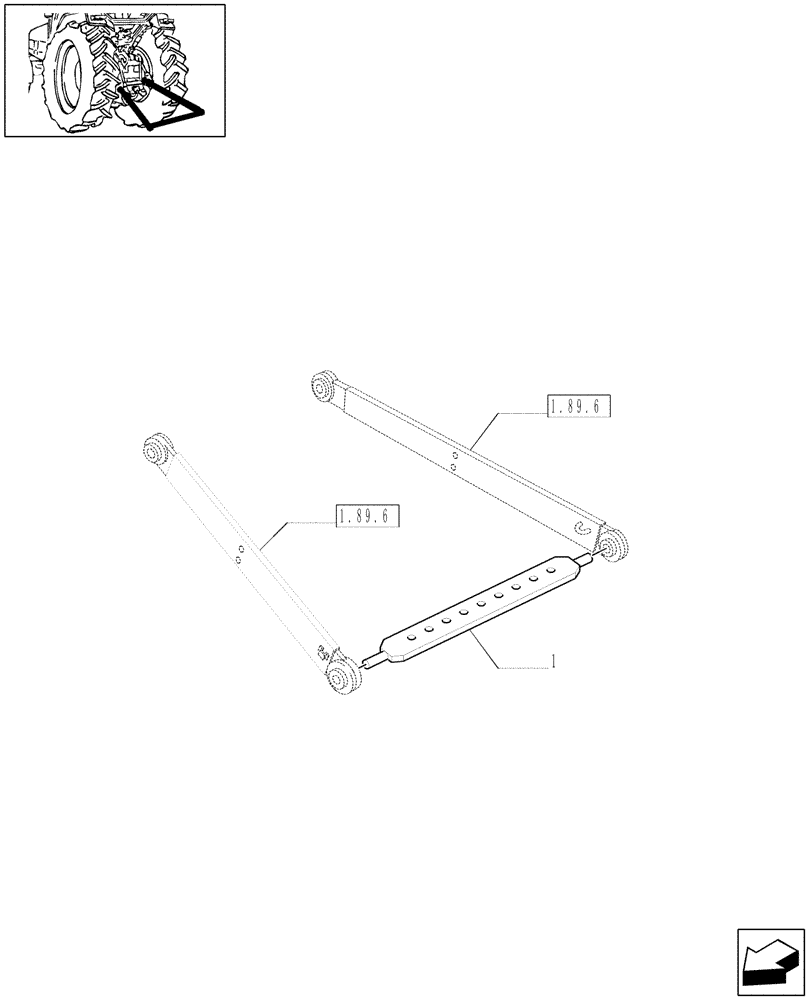 Схема запчастей Case IH JX90 - (1.89.6/01) - (VAR.899) SUPPLEMENTARY TOW DEVICE - CROSS-PIECE (09) - IMPLEMENT LIFT